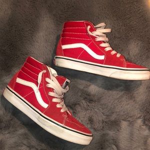 Boys Red Hi-Top Vans